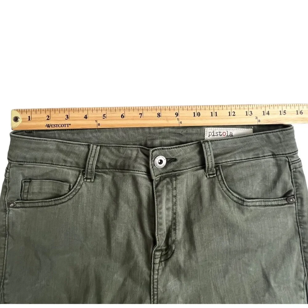 Pistola‎ Womens Green Mid Rise Skinny Moto Jeans 30